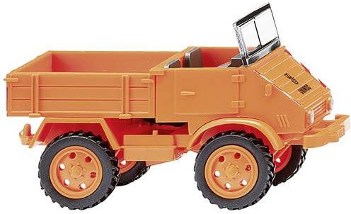 Wiking Modell LKW Mercedes Benz Unimog U 411 Kommunal H0 in Pastellorange, Schiefergrau und Rot-Weiß - Bild 1