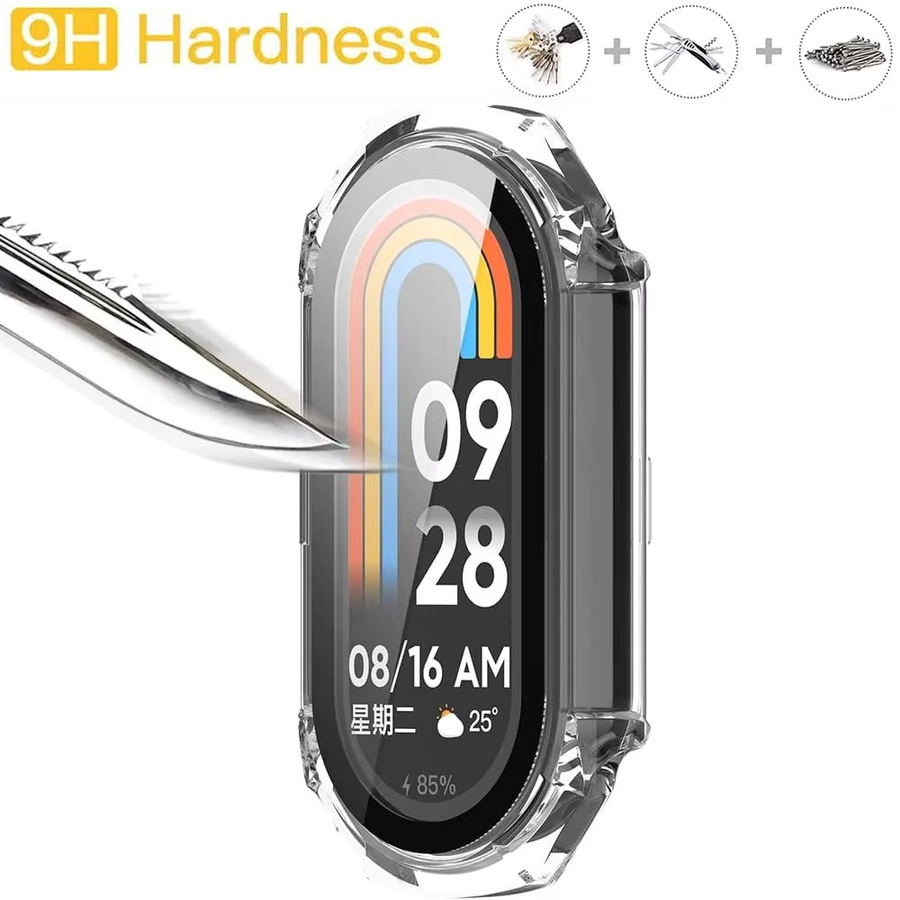 Xiaomi Schutzhülle mit Glas, PC, Schwarz, Mi Band 8 9 10 Zubehör - Bild 4