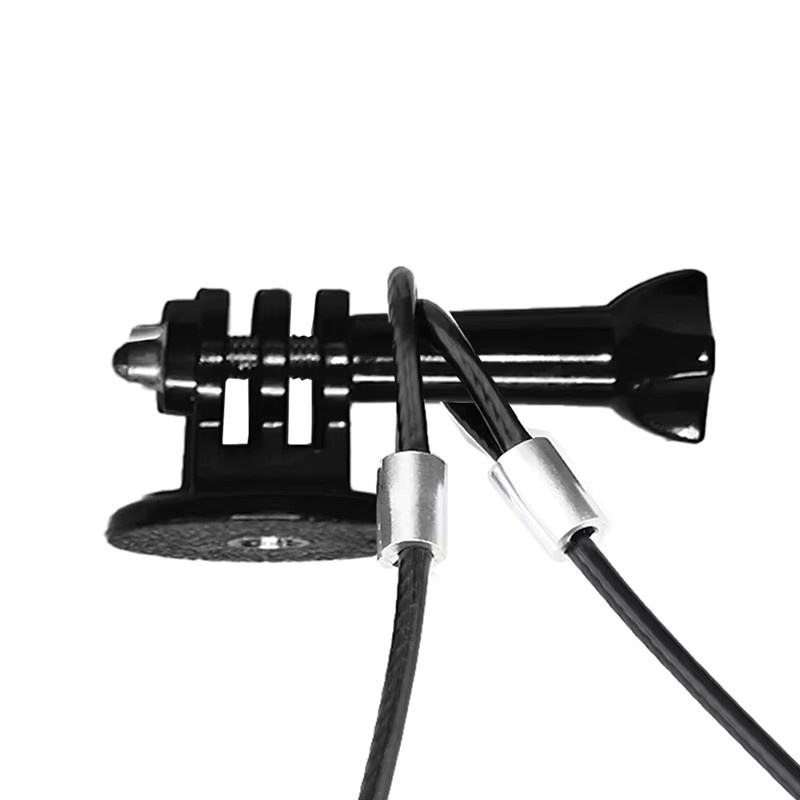 DIXSG Universelles Kamera-Sicherheitsband in Schwarz als Anti-Fall Edelstahl-Sicherungsseil für GoPro Hero, Insta360 X5, Insta360 X4, SJCAM und DJI Osmo Nano Pocket 3 - Bild 2