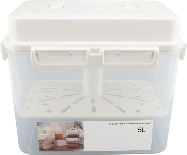 CosyHome Gärlagerbehälter mit versiegeltem Deckel und Griff, 5 l, Weiß - Bild 1