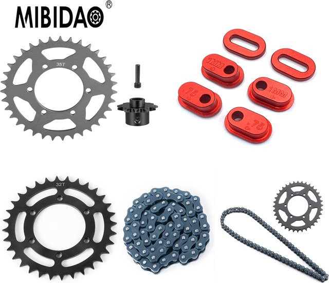 MIBIDAO Kettenrad-Kit Kettenspannungseinsteller, Metall, Zubehör - Bild 1