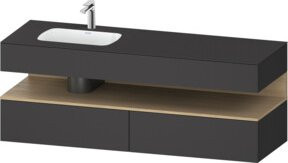 Duravit Einbauwaschtisch-Möbel-Set Qatego in Grau, B/T/H: 160 x 50 x 60 cm - Bild 1