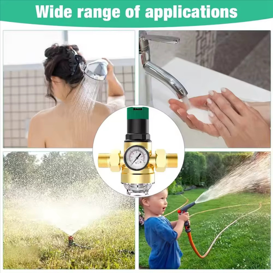 Wasserdruckminderer DN25 aus Messing in Gold mit Manometer und Siebfilter, 3/4 Zoll - Bild 7