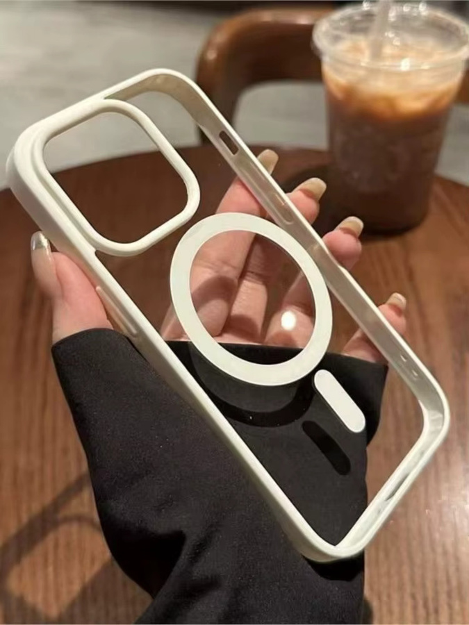 Ricestate Magnetische Air Cover Handyhülle für iPhone 11 bis 17 Pro Max Plus mit MagSafe Unterstützung in Weiß - Bild 2