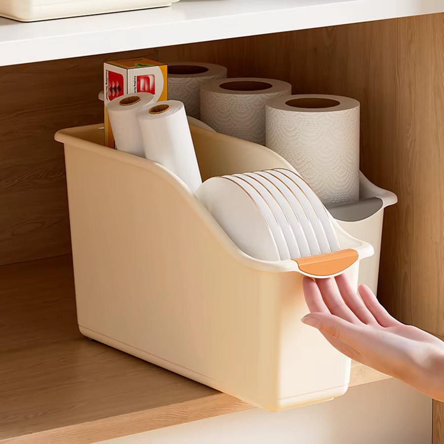 Organizer aus Kunststoff für unter die Spüle mit Rollen in Weiß - Bild 4