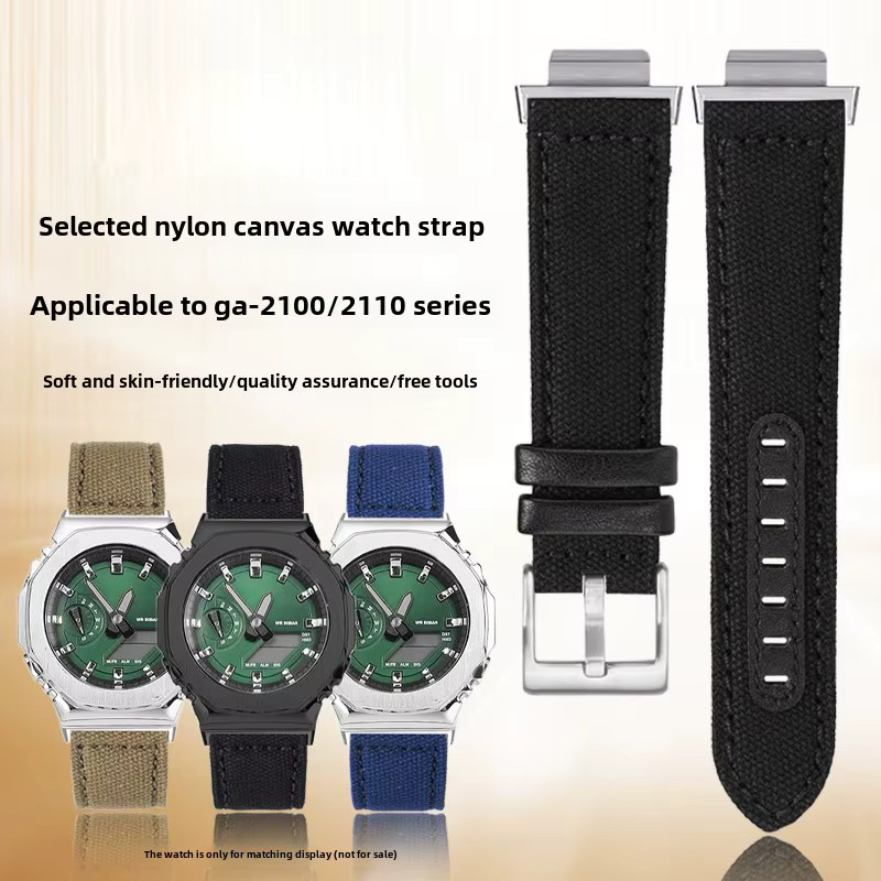 Casio Uhrenarmband, Textil/NATO, Edelstahl, grün, Herren - Bild 2