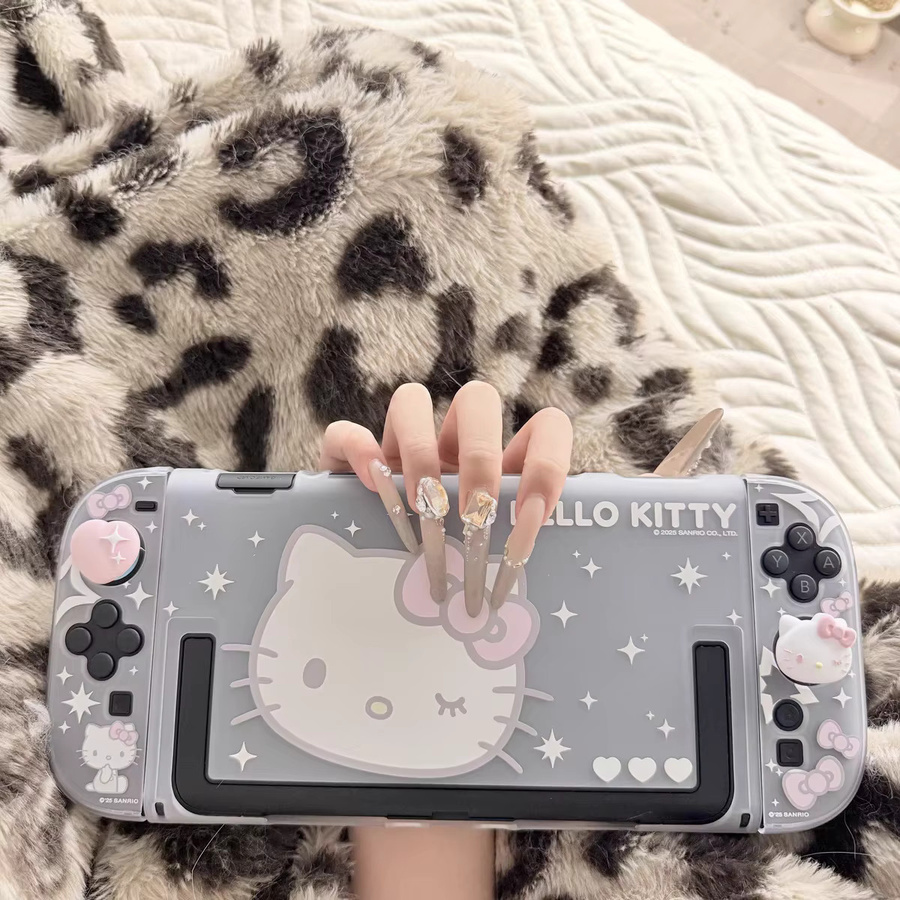 Geekshare Schutzhülle für Nintendo Switch 2 im Hello Kitty Design, halbtransparent und stoßfest, Farbe: transparent - Bild 4