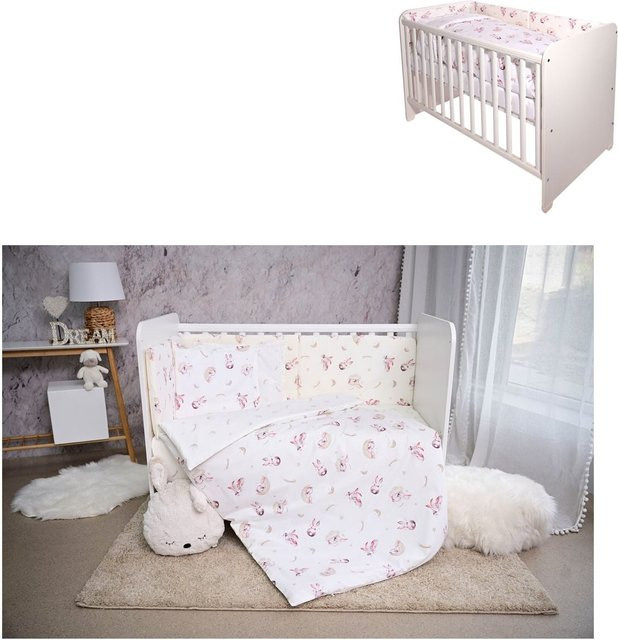 Lorelli Babybettwäsche Set Smile 6-teilig in Beige mit Bettdecke 140 x 95 cm, Kissen 43 x 35 cm und Laken für Bett 120 x 60 cm - Bild 1