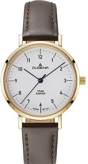 Dugena Armbanduhr Titan, Quarz, Leder, Weiß, Damen - Bild 1