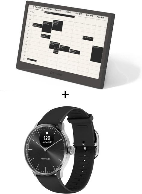 TRMNL Original E-Ink Display 7,5 Zoll und Withings ScanWatch Light Hybrid Smartwatch in Schwarz mit Herzfrequenzmessung und Schlaftracking - Bild 1