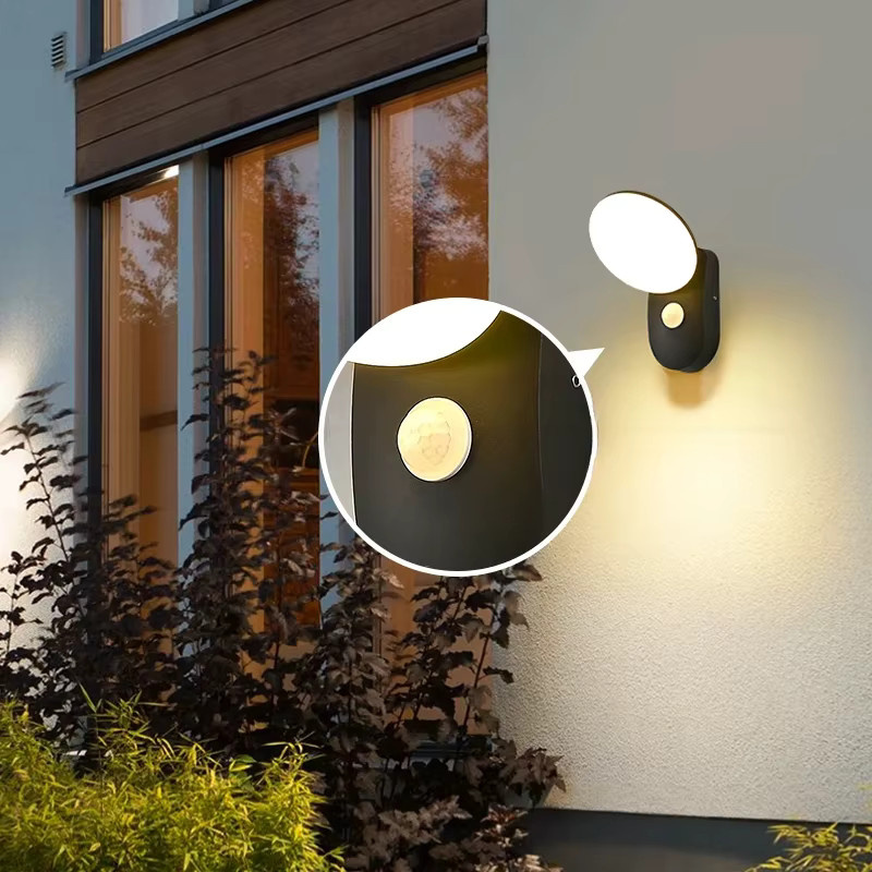 Claeted LED Außenwandleuchte mit Bewegungsmelder, IP65 wasserdicht, weißes Licht 6000K - Bild 1