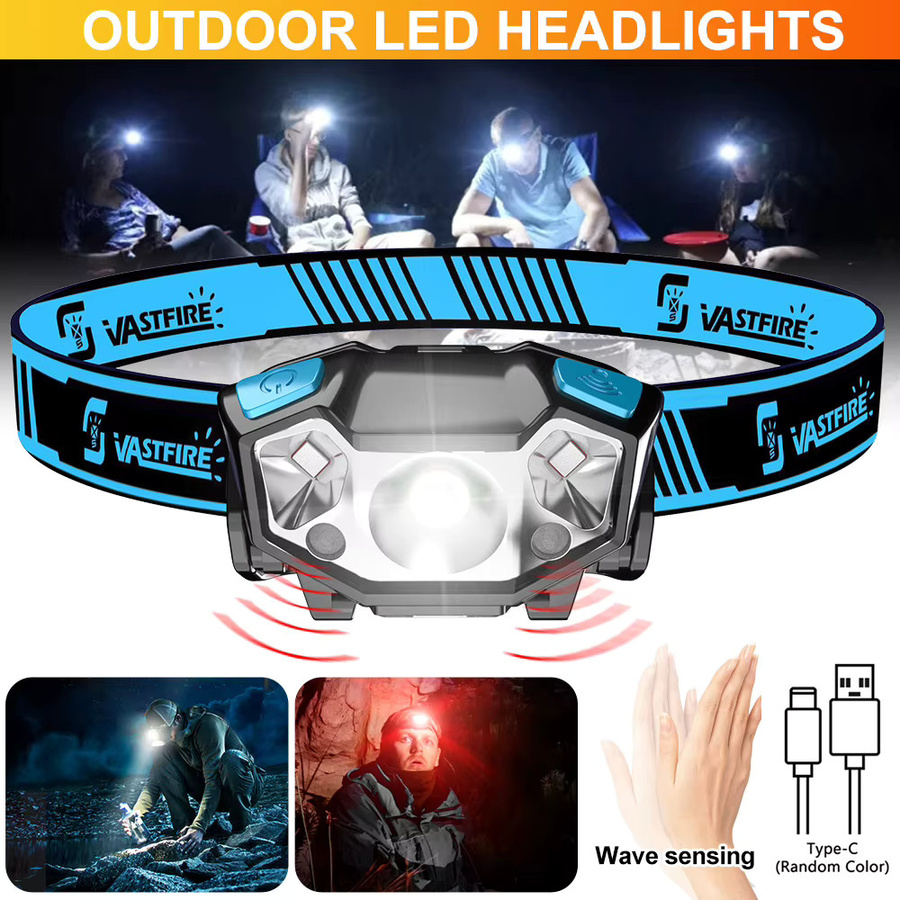 VASTFIRE LED-Scheinwerfer mit Bewegungsmelder und RGBW-Licht in Weiß und Rot, wiederaufladbar für Camping und Outdoor - Bild 2