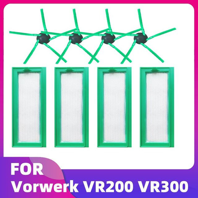 OSSIEAO Ersatzteil-Set für Vorwerk Kobold VR200 VR300 Saugroboter mit Hauptwalzenbürste, Seitenbürsten und HEPA-Filtern in Grün - Bild 1