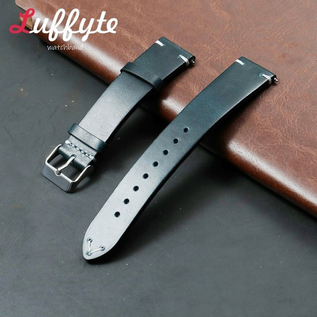 luffyte Uhrenarmband Leder, Schwarz, Herren - Bild 1