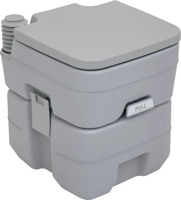Outsunny Campingtoilette Mobil-WC mit Spül- und Abwassertank, Grau, 20 l - Bild 1