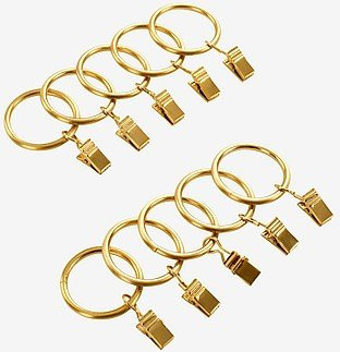 Jotex Vorhangring mit Klammer aus Edelstahl in Gold, 10er-Pack - Bild 1