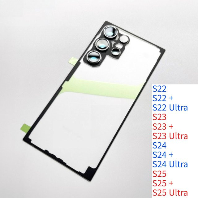 Samsung Galaxy S22 S23 S24 S25 Ultra Plus Ersatzgehäuse mit Glas-Batterierückseite und Kameraobjektiv in Transparent - Bild 1