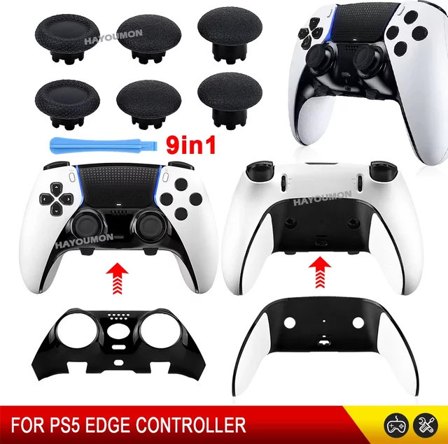 9in1 Controller Zubehör Set für PS5 Edge von mbchips mc mit Ober- und Unterabdeckung sowie Joystick-Kappen in 6 Farben - Bild 1