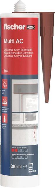 Fischer Acryldichtstoff Multi AC Braun 310 ml wasserbasiert und überstreichbar - Bild 1