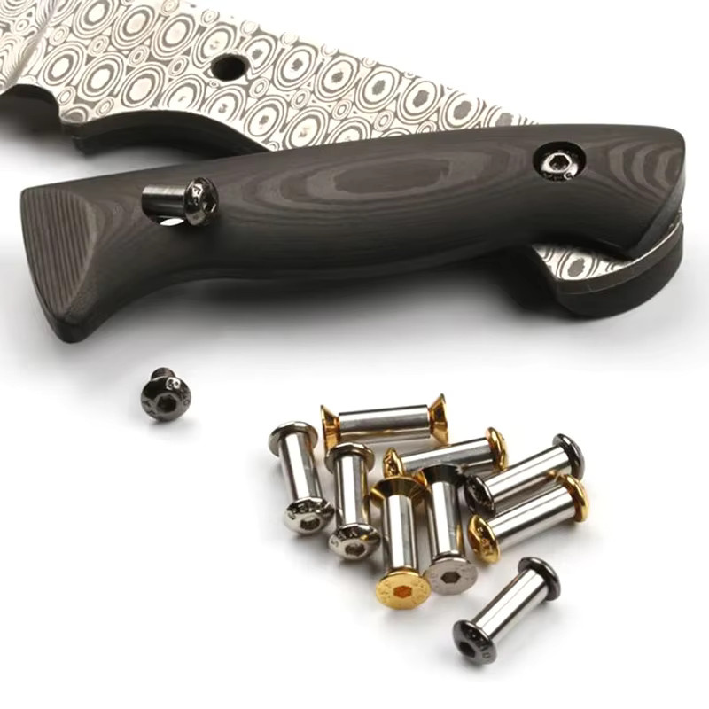 WHPHous Messer Schrauben und Nieten Set zur Befestigung von Griffplatten in Schwarz und Silber - Bild 2
