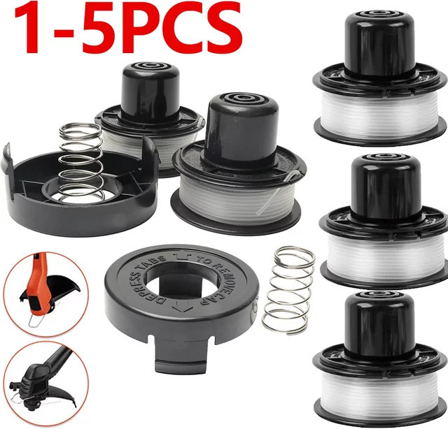 Shunmaii Spule und Kappe Combo für Black+Decker mit 6,1 m Trimmer Line und Feder in Schwarz - Bild 1