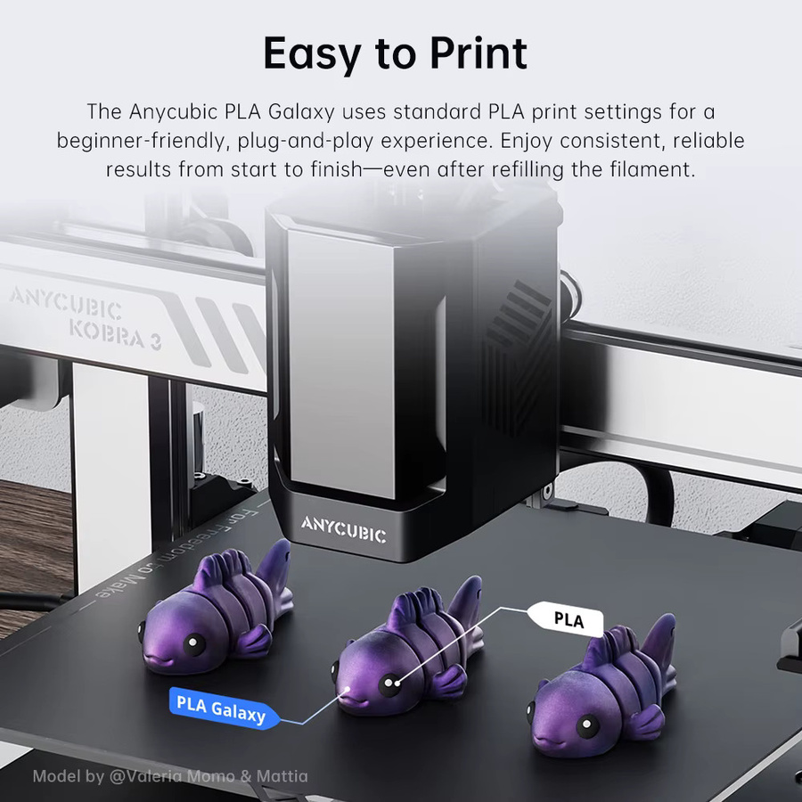 ANYCUBIC PLA Galaxy Filament Starry Effect in Blau für FDM 3D-Drucker Multicolour - Bild 2