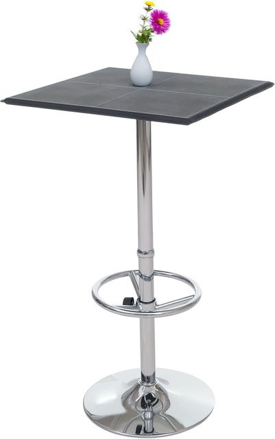 MCW Stehtisch Buffalo Schwarz mit Fußablage und modernem Design, Höhe: 110 cm, Breite: 63 cm, Tiefe: 63 cm - Bild 1