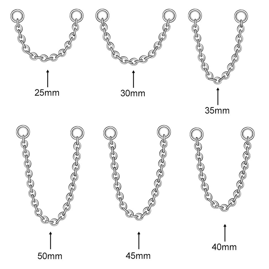 5er-Set Piercing-Ohrstecker, Titan, Silber - Bild 1
