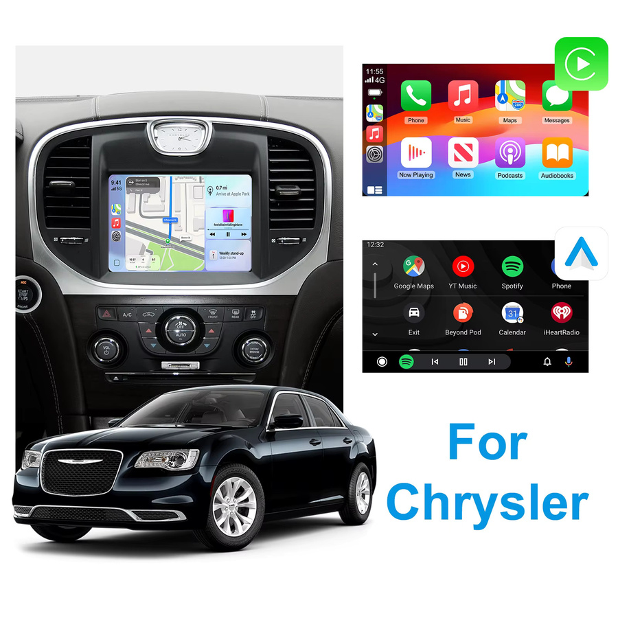 LEXXSON Wireless CarPlay und Android Auto Retrofit Kit Decoder Box für Chrysler 300-Serie 2011–2016, Schwarz - Bild 2