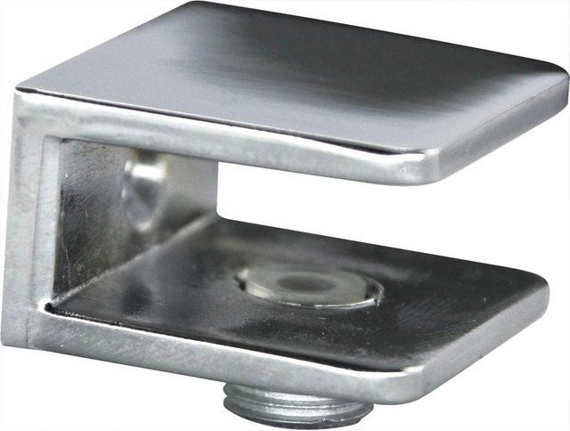 Fonsegrive Glastablar-Klemmträger Pesaro aus Zamak, verchromt und poliert, Silber, für Glasstärken 4-8 mm - Bild 1