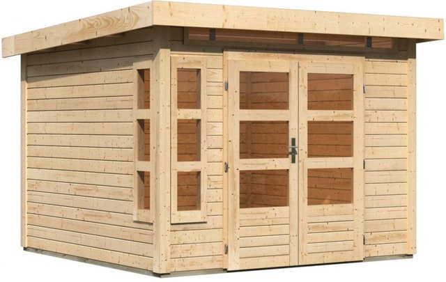 Gartenhaus Holz KASTORF 6 Naturbelassen ohne Anbaudach B/T: 274 x 274 cm - Bild 1