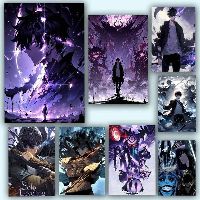 Selbstklebendes und wasserfestes Manga Poster Solo Leveling Anime Wandbild für Wohnzimmer und Schlafzimmer - Bild 1