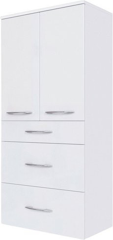 HELD MÖBEL Badschrank Florida in Weiss, Wandmontage, Hochglanz, B/H/T: 60 x 130 x 35 cm - Bild 1