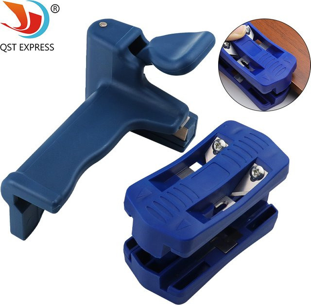 QSTEXPRESS Doppelkanten-Trimmer-Bandermaschinen-Set für Kunststoff, PVC und Sperrholz in Blau - Bild 1