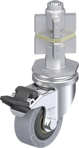 Blickle Lenkrolle LRA-VPA 50K-FI-E07 mit Feststeller, Rad-Durchmesser: 50 mm, Tragfähigkeit: 40 kg, Farbe: Silber/Schwarz/Grau - Bild 1