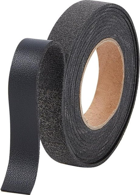 Schwarze Lederriemen Rolle mit Litschi-Maserung, Breite: 1,25 cm, Länge: 200 cm, Dicke: 0,17 cm - Bild 1