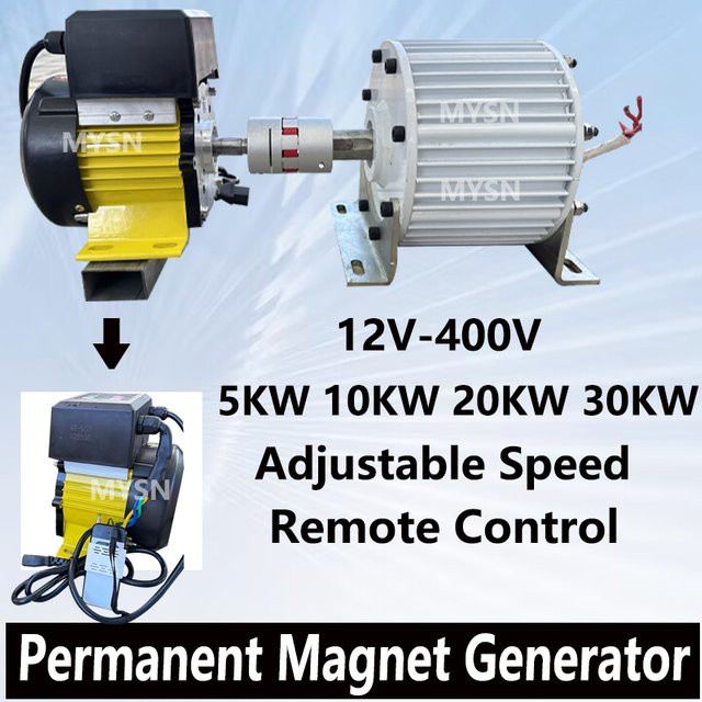 MYSN Magnetisches Stromgeneratorsystem für Wasserturbinen, Geräuscharmer Energiegenerator (5KW bis 30KW, 12V-400V) - Bild 1