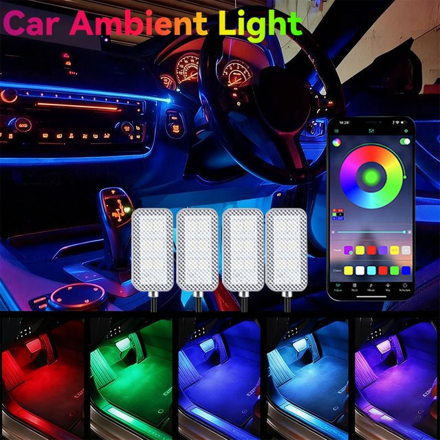 WUMFIRE Auto Ambiente Beleuchtung mit Musik-Synchronisation, RGB Neon Lampe in Schwarz mit USB-Anschluss, App-Steuerung und drahtloser Fernbedienung - Bild 1