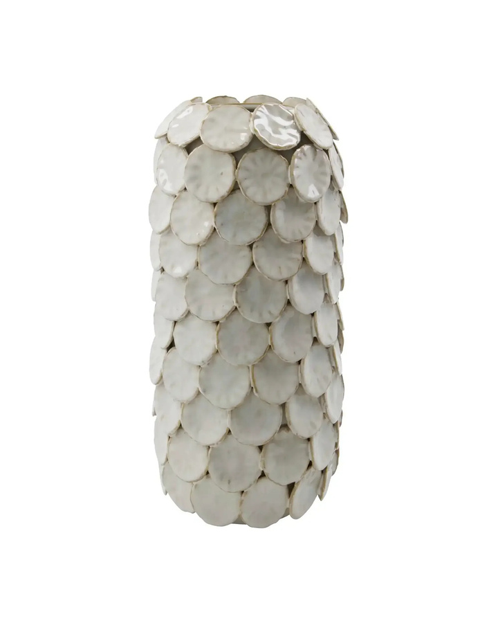 House Doctor Vase Dot in Weiß mit Punktmuster aus Keramik, Höhe: 30 cm, Breite: 15 cm, Tiefe: 15 cm - Bild 1