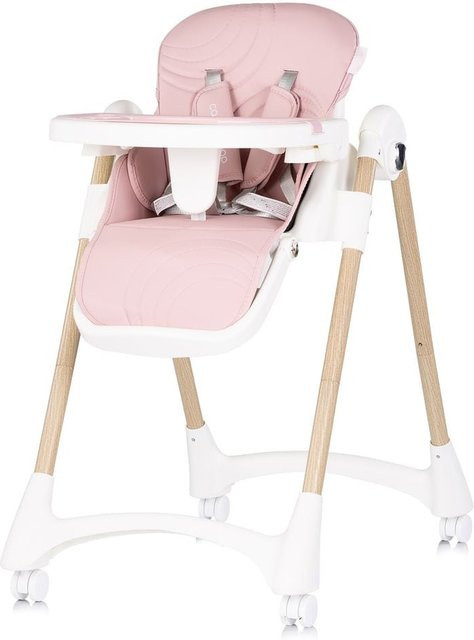 Chipolino Kinderhochstuhl Candy Shop, verstellbar und faltbar mit 4 Rollen, Weiß Rosa - Bild 1