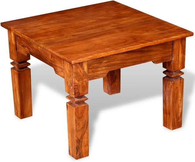 vidaXL Couchtisch aus massivem Akazienholz in Braun, B/T/H: 60 x 60 x 45 cm - Bild 1