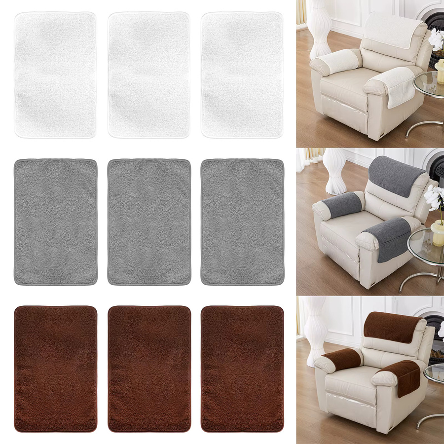 Willstar 3-teiliges Sofa-Kopfstützenabdeckung Set aus weichem Polyester in Braun - Bild 2