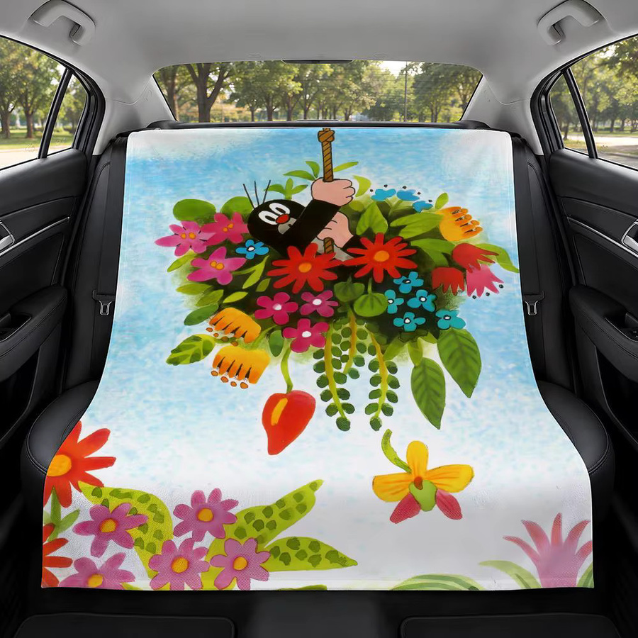 Weiche Flanell Überwurfdecke mit Cartoon-Tierdesign in Weiß und Multicolour für Bett, Sofa oder Picknick - Bild 3