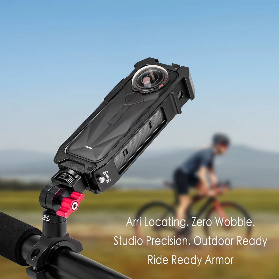 Insta360 X5 Magnetischer Schnellwechsel-Kamerakäfig in Schwarz mit horizontaler und vertikaler Halterung und Schutzrahmen - Bild 5