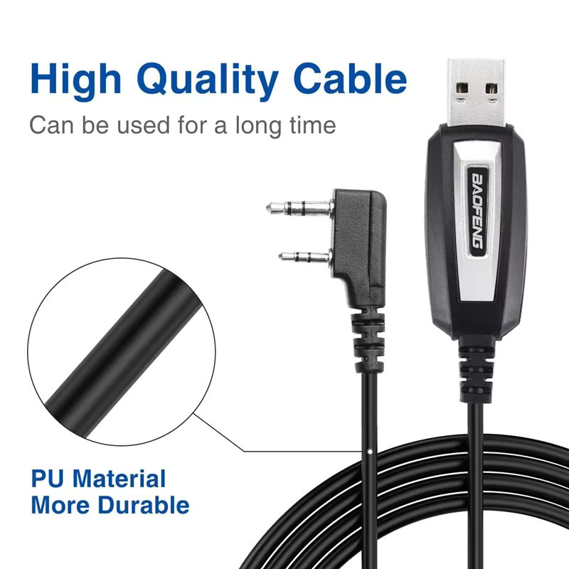 Baofeng USB-Programmierkabel in Schwarz für UV-5R, UV-82, 888S, UV-S9PLUS, UV-13, UV-16, UV-17, UV-21 Pro und Quansheng UV-K5/5R Plus Walkie Talkie inklusive CD - Bild 3