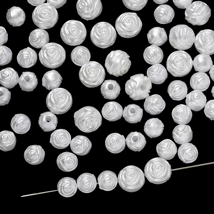 St.kunkka Charms, Rosen, 6/8 mm, ABS-Imitationsperlen - Bild 5