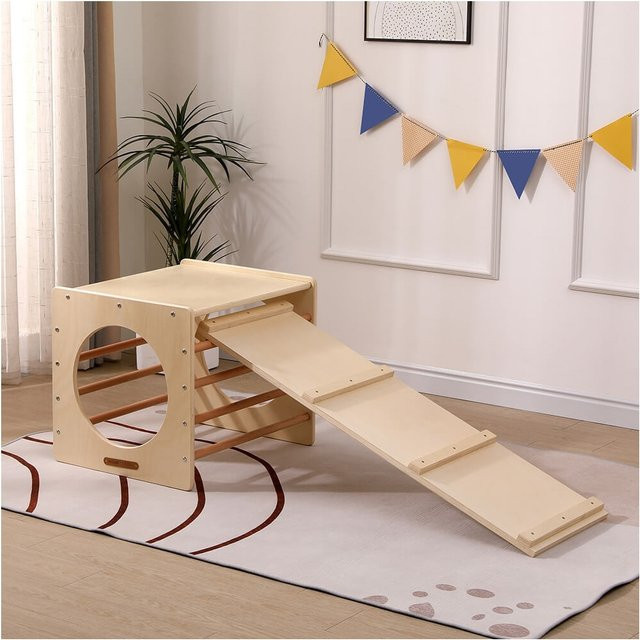 HOME DELUXE Kletterwürfel mit Rutsche FINN, Holz - Bild 1