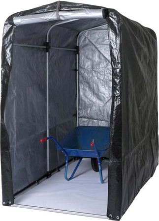 Gerätehaus MCW-N61 aus Aluminium in Anthrazit, wasserfest und UV-Schutz, B/T/H: 201 x 121 x 201 cm