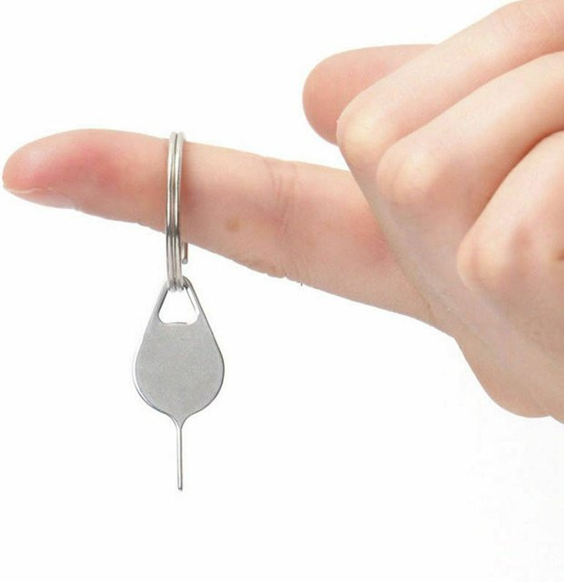 20 Stück Universal SIM-Karten-Auswurfwerkzeug aus Edelstahl in Silber für Smartphones und Mobiltelefone - Bild 1