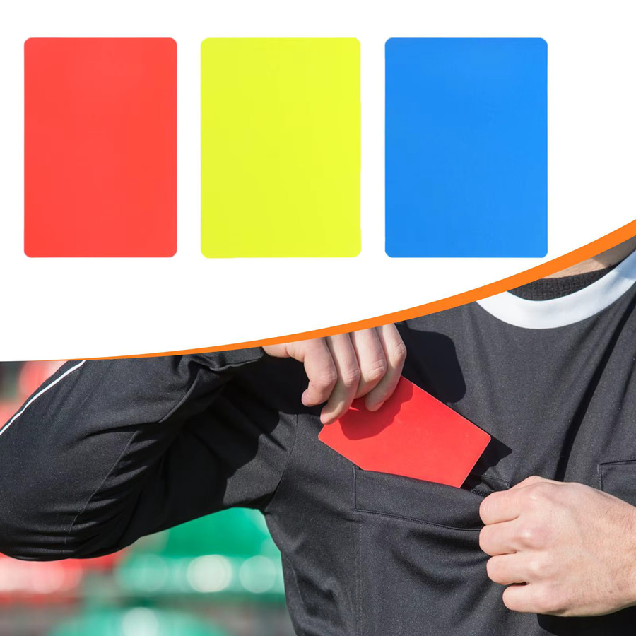Tooyful Schiedsrichterkarten, PVC-Strafkartenset für Fußball, Rot, Gelb, Blau - Bild 2